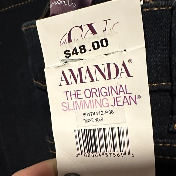 Gloria Vanderbilt size 14’Amanda Navy Jeans - Picture 2 of 5